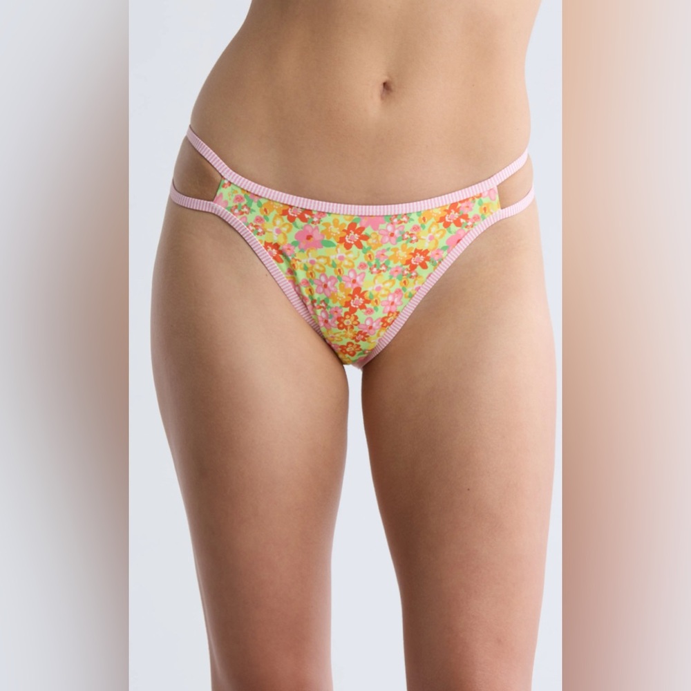 NWT Dippin' Daisy's Size S Bikini Bottom El Mar/Pink Stripe